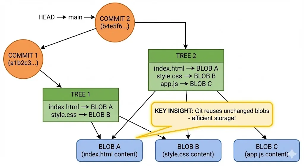 Complete Git object graph