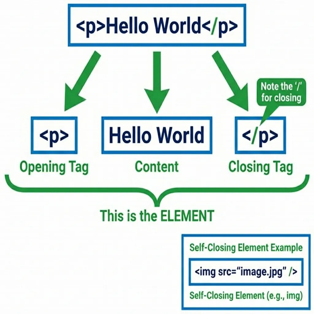 HTML Tag vs Element Breakdown